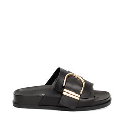 Sandali bassi neri con fibbia, Ultime occasioni, 230901121EPNERO035, 001a