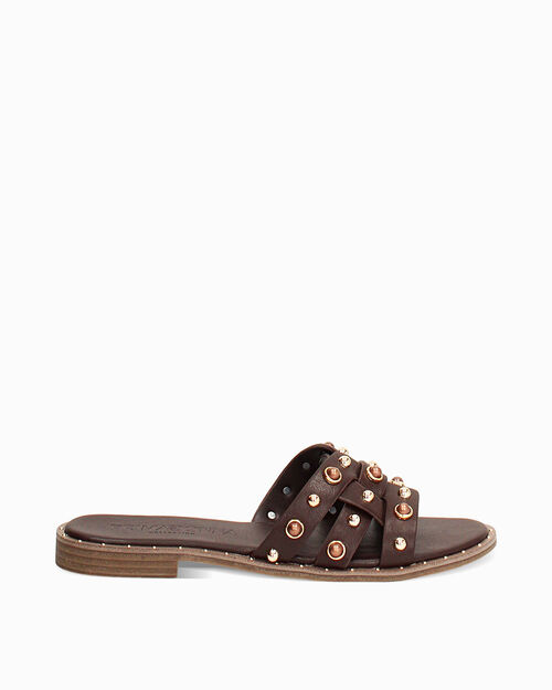 CHAUSSURES POUR FEMMES FLAT SYNTHETIQUE, DK BROWN