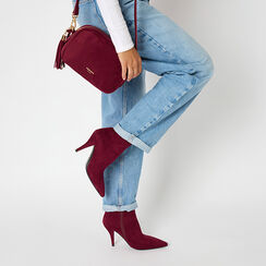Bottines bordeaux en microfibre avec talon de 9 cm, Primadonna, 262744605MFBORD035, 002a