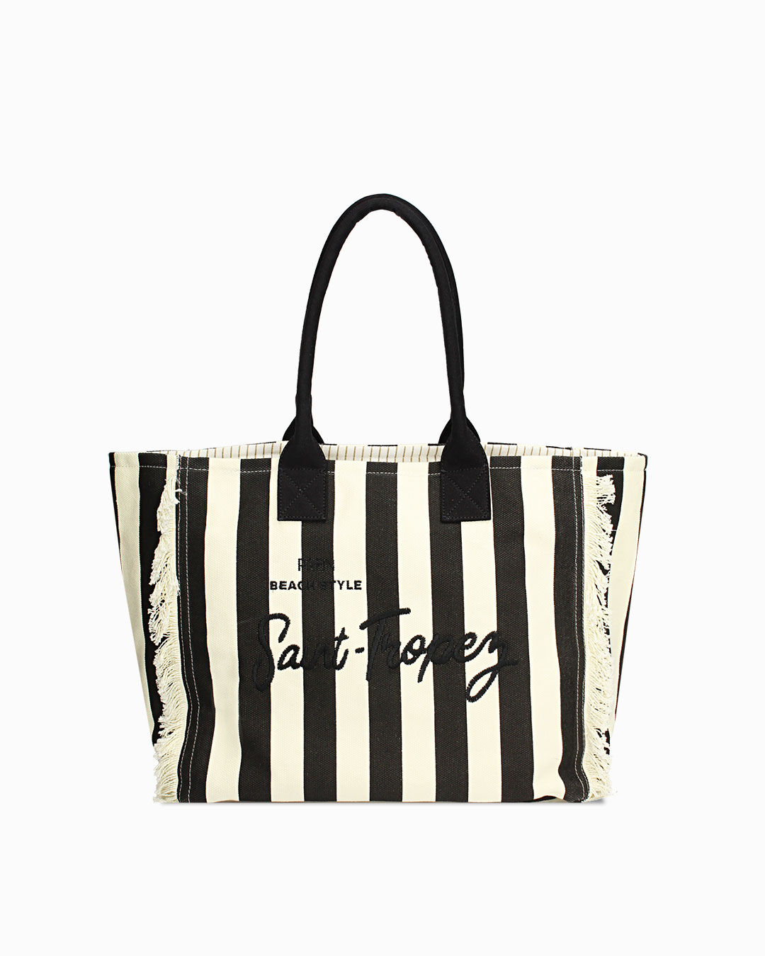 Borsa a spalla nera-beige con dettagli chic