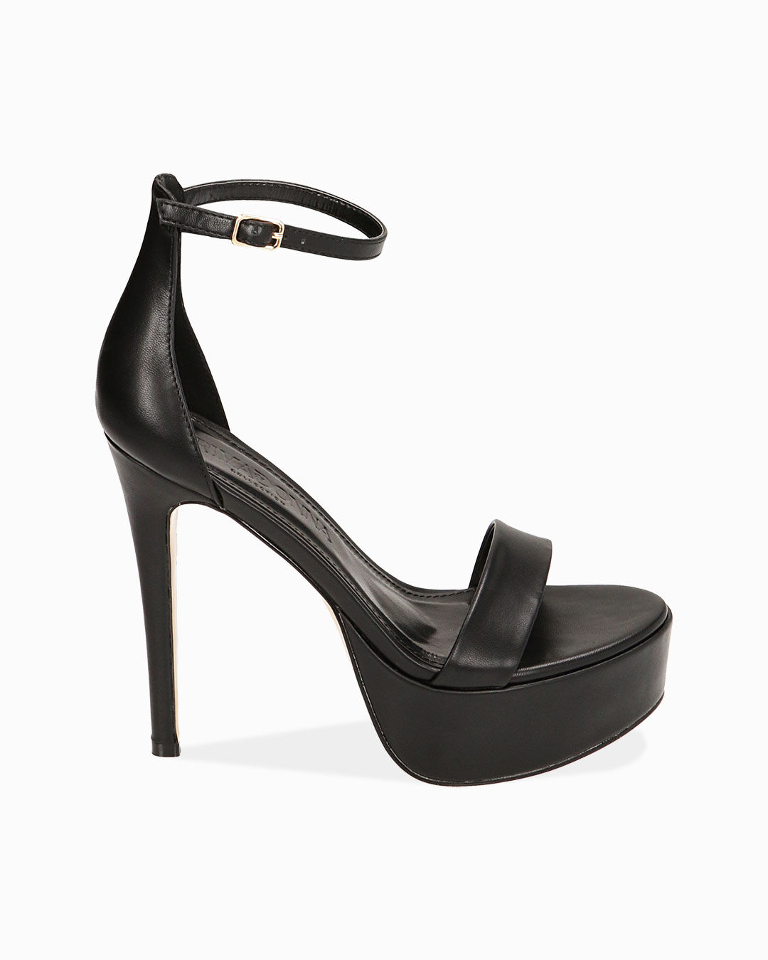 Sandali neri con plateau, tacco 13 cm