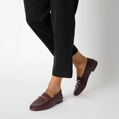 Mocassini bordeaux in vera pelle con suola in gomma, Primadonna, 26N108061PEBORD035, 002a