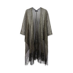 Poncho donna verde in tessuto glitterato, Primadonna, 25B450103TSVERDUNI, 001a