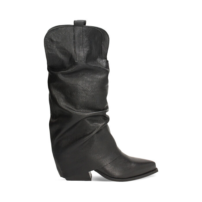 Bota en piel lavada negra elegante, Primadonna, 271020644PANERO036