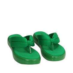 Ciabatte infradito verdi in nylon, Scarpe, 194986753LYVERD036, 002a