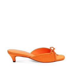 Mules de punta abierta mujer naranja en raso, Primadonna, 254927801RSARAN035, 001a