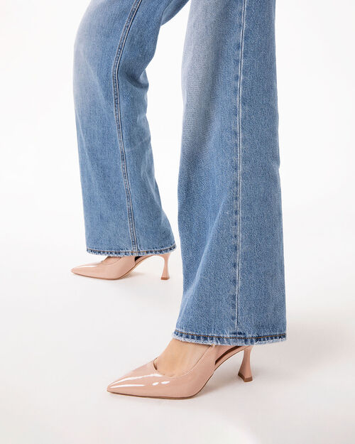 Zapato de sal&oacute;n nude tac&oacute;n 7,5 cm, NUDE