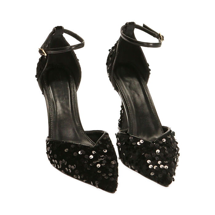 Escarpins femme noirs paillettes talon 9 5 cm Primadonna