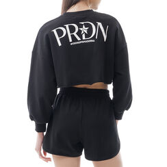 Felpa crop nera in cotone, Primadonna, 21C921054CONEROM, 002 preview