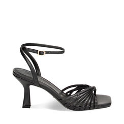 Sandali neri, tacco 7,5 cm, Ultime occasioni, 232164828EPNERO037, 001a