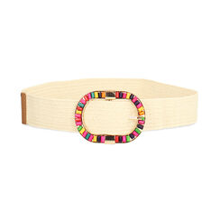 Ceinture femme beige en raphia, Primadonna, 25B400039RFBEIGUNI, 001 preview