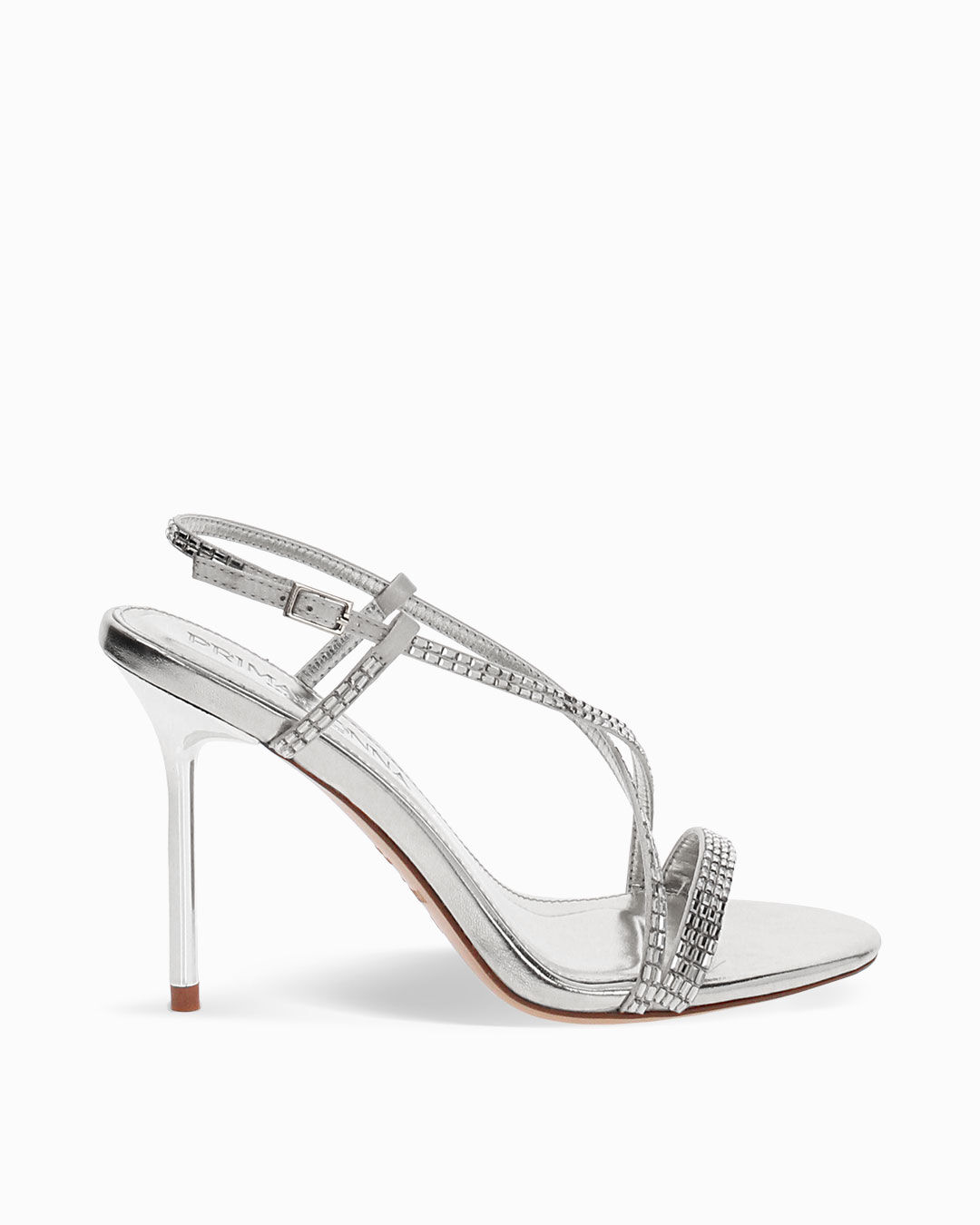Sandali argento con tacco 9,6 cm