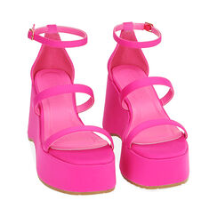 Sandali fucsia in tessuto, tacco 9 cm, Primadonna, 214915751LYFUCS035, 002 preview