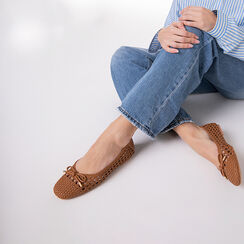 Ballerines femme cognac tress&eacute;es, Primadonna, 254986902EICOGN036, 002 preview