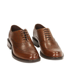 Chaussures à lacets cognac en cuir, Primadonna, 18L921032PECOGN036, 002a