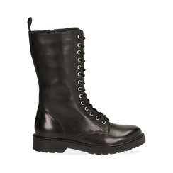 Anfibi con gambale medio neri in pelle, Primadonna, 167710810PENERO035, 001a