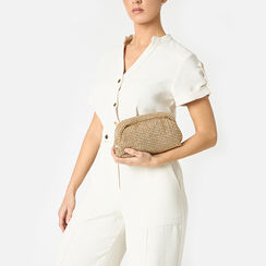 Mini bolso mujer oro en laminado con piedras, Primadonna, 255125655LPOROGUNI, 002a