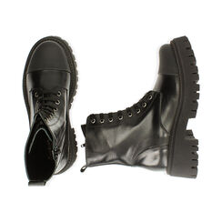 Anfibi neri in pelle, tacco 5,5 cm , Special Price, 187204418PENERO035, 003 preview
