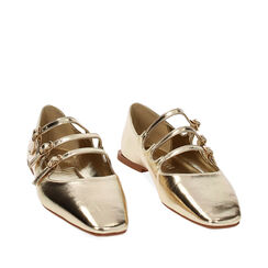 WOMEN SHOES BALLERINA LAMINATED OROG, 234929505LMOROG035, 002a