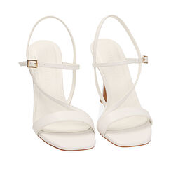 Sandali bianchi, tacco 9,5 cm, 212110712EPBIAN037, 002a