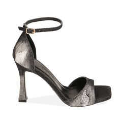Sandali neri in tessuto, tacco 9,5 cm, Primadonna, 212127725TSNERO036, 001 preview
