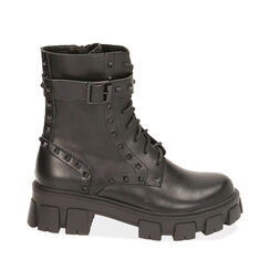 Anfibi neri, tacco 5 cm, Special Price, 180580306EPNERO036, 001a