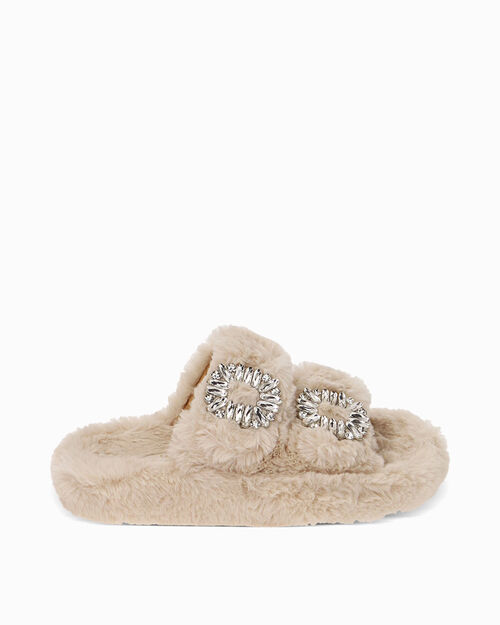 Ciabatte fluffy panna con cristalli, CREAM
