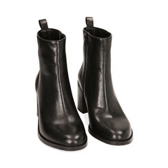 Stivaletti neri in pelle, tacco 7,7 cm, Primadonna, 22O323062PENERO036, 002 preview
