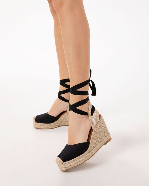 Campesine nere tacco 9,5 cm, BLACK