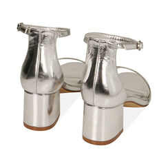 Sandali argento laminato, tacco 5,5 cm, Primadonna, 212707031LMARGE035, 003 preview