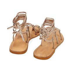 Sandali lace-up oro in pelle, Primadonna, 216708032PEOROG035, 003 preview