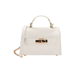 Borsa a trapezio bianca in vernice, Primadonna, 215124555VEBIANUNI, 001 preview