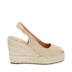 Zeppe donna beige in canvas, Primadonna, 25G405022CABEIG035, 001a