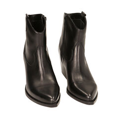 CALZATURA TRONCHETTO TEXANO PELLE NERO, Primadonna, 22B805006PENERO036, 002a