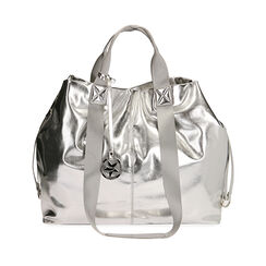 Borsa a spalla argento laminato, Primadonna, 212392506LMARGEUNI, 001a
