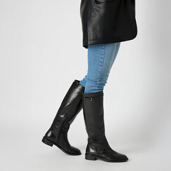 Stivali in pelle nera con tacco 3 cm, Primadonna, 26N530006PENERO036, 002a
