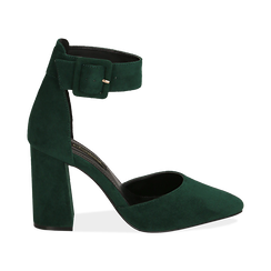 D&eacute;collet&eacute; verdi in microfibra, tacco 9,50 cm , Scarpe, 144895575MFVERD036, 001 preview