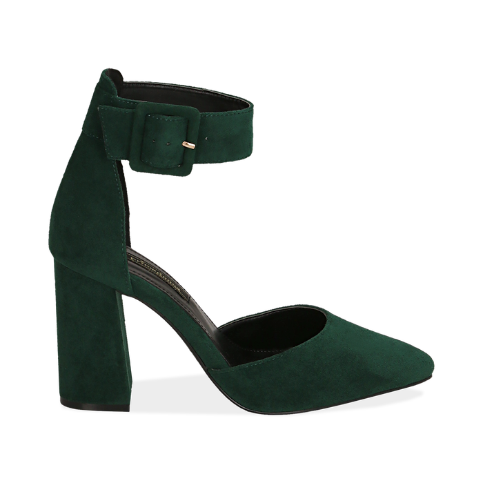 D&eacute;collet&eacute; verdi in microfibra, tacco 9,50 cm , Scarpe, 144895575MFVERD036