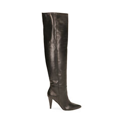 Cuissardes noires en cuir, talon 10 cm , Primadonna, 20L660045PENERO037, 001 preview
