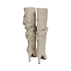 Botas color crema grabadas en piel, tacón de 10 cm, Special Price, 20L660010PEPANN035, 003 preview