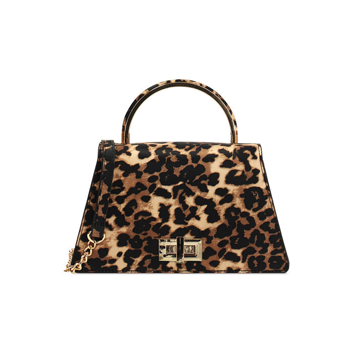 Mini bag donna leopard in raso, Primadonna, 255126021RSLEOPUNI