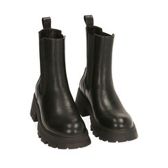 Chelsea boots neri, tacco 4,5 cm , Primadonna, 200635105EPNERO035, 002a