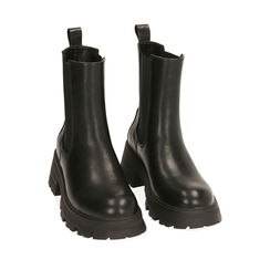 Botines Chelsea negros, tacón de 4,5 cm, Primadonna, 200635105EPNERO035, 002a