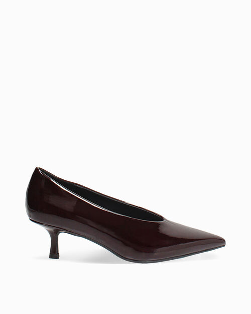 D&eacute;collet&eacute; bordeaux tacco 5,5 cm, BURGUNDY