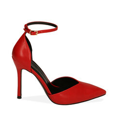 Escarpin rouge à bride, talon de 10,5 cm, 202186116EPROSS039, 001a