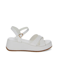 Sandalo bianco, zeppa 5,5 cm, Primadonna, 234958611EPBIAN035, 001a