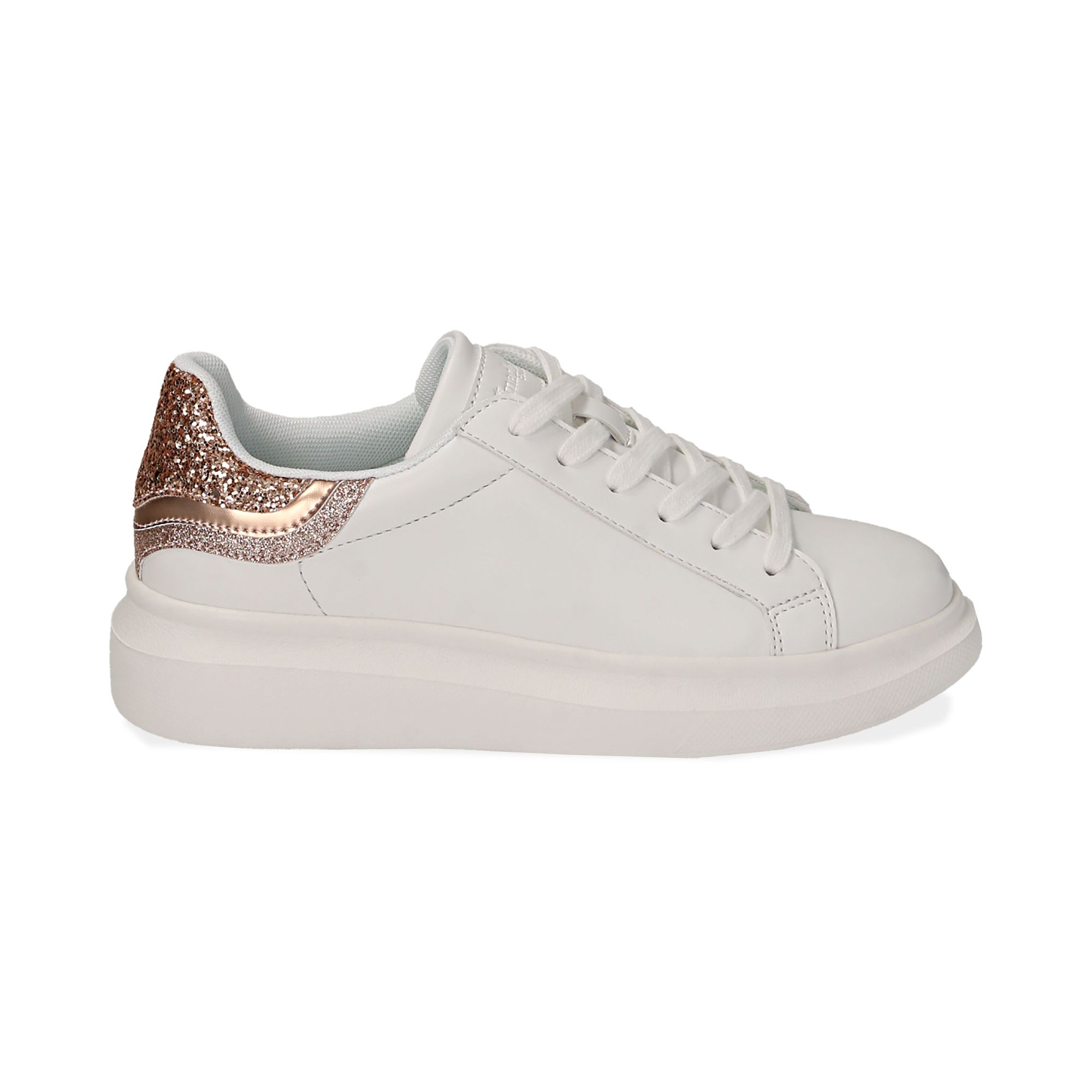 Sneakers bianco/rosa in eco-pelle con dettagli glitter | Primadonna  Collection