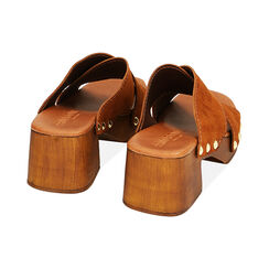 Sandali cognac in camoscio, tacco 5,5 cm, Primadonna, 214314255CMCOGN036, 003 preview