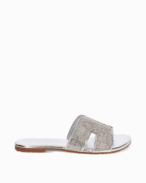ZAPATOS FLAT LAMINADO PIEDRAS ARGE, SILVER