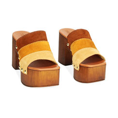 WOMEN SHOES CLOG SUEDE COGN, Primadonna, 234387877CMCOGN035, 002 preview